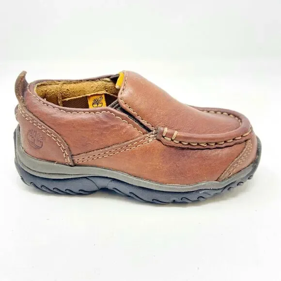 Timberland Carlsbad Brown Leather Slip On Shoes 46824 Toddler Size 5 - Picture 1 of 5